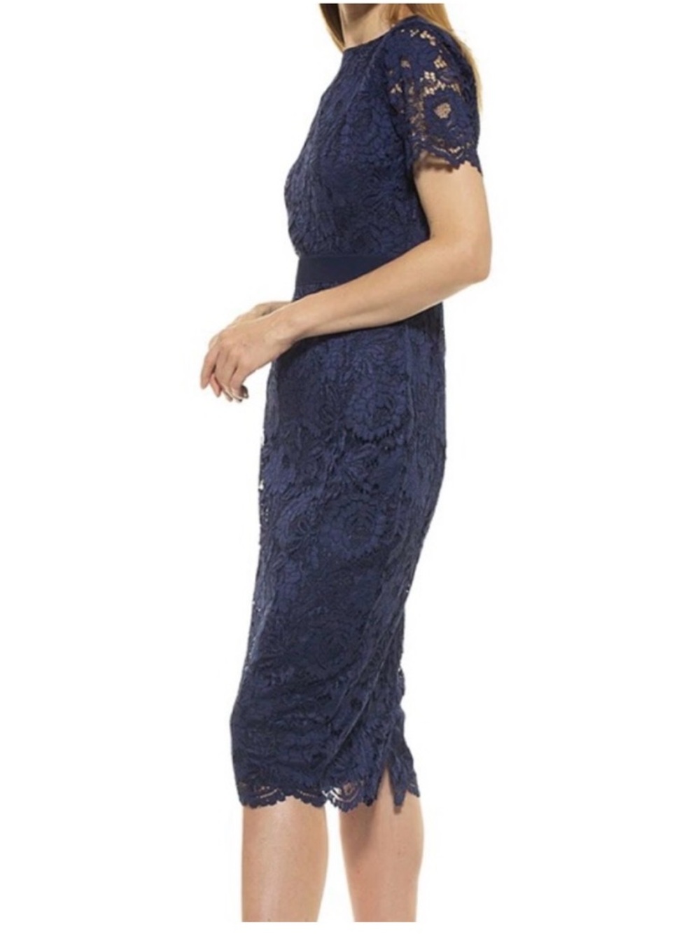 Alexa Admor Navy Lace Midi Dress – Size 8